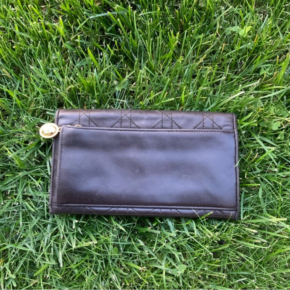 Christian Dior Vintage Cannage Long Wallet Black Leather Unisex. - Picture 2 of 16